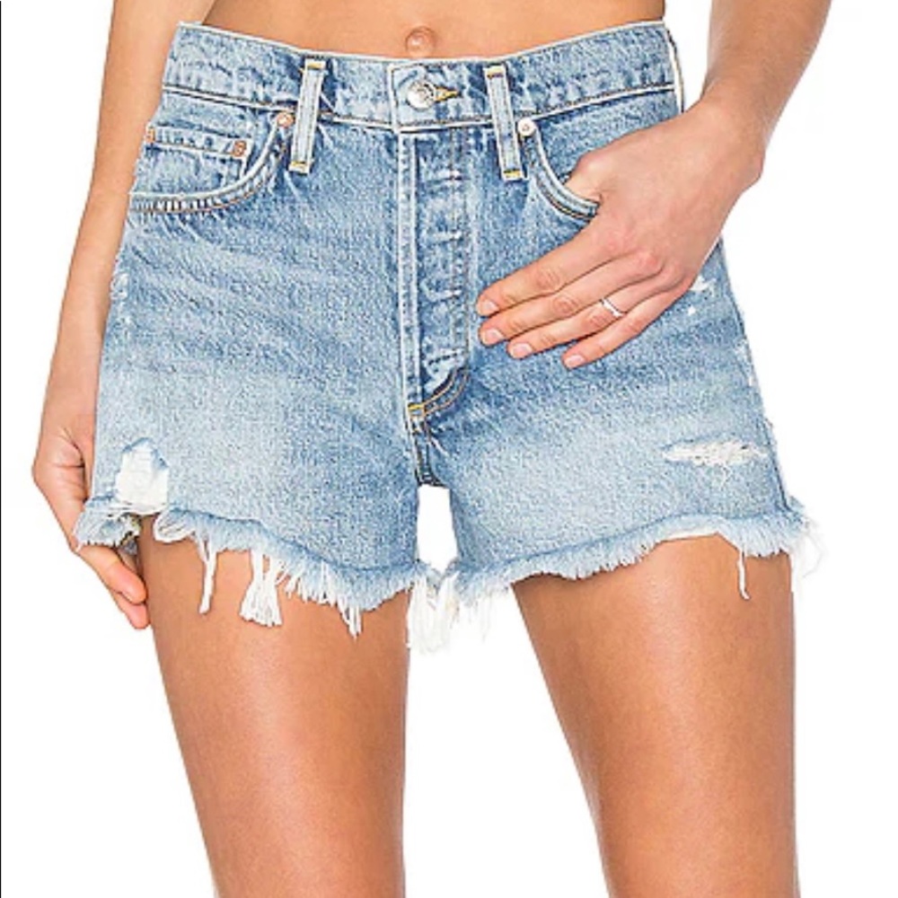 agolde parker denim shorts